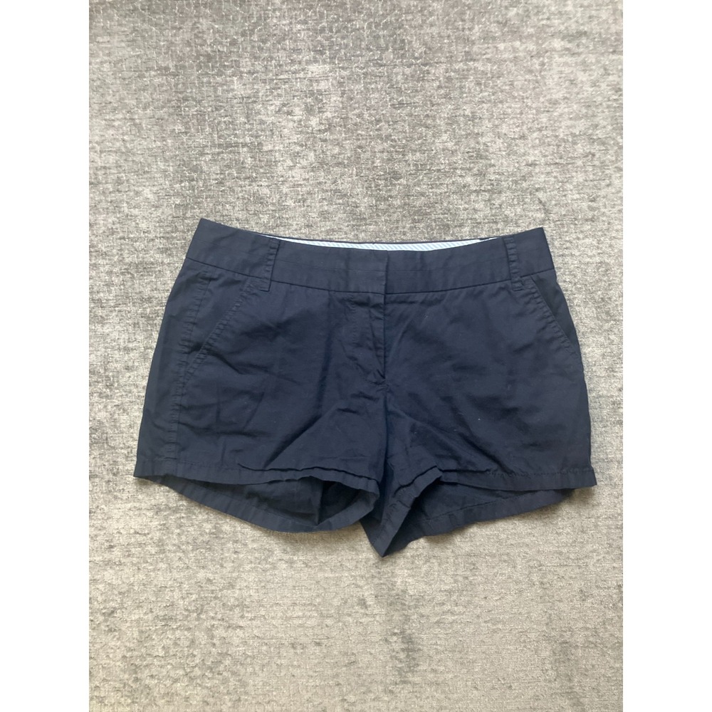 J.Crew Chino Shorts Womens 4 Navy Blue Cotton Broken-In 3 Inch Inseam Casual